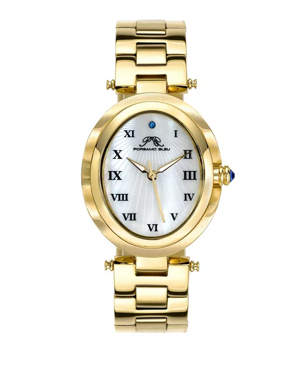 

Женские часы South Sea Oval с браслетом из нержавеющей стали 105BSSO Porsamo Bleu, gold