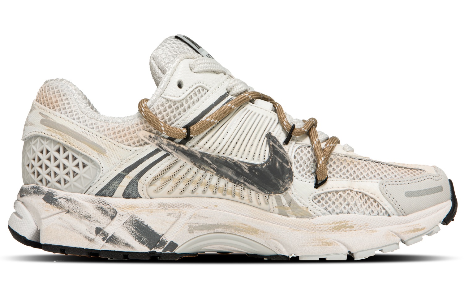 Nike Air Zoom Vomero 5 Нескользящие Легкие Низкие Беговые Кроссовки Унисекс Белый Коричневый Серый Экрю, цвет Ecru — фото 2