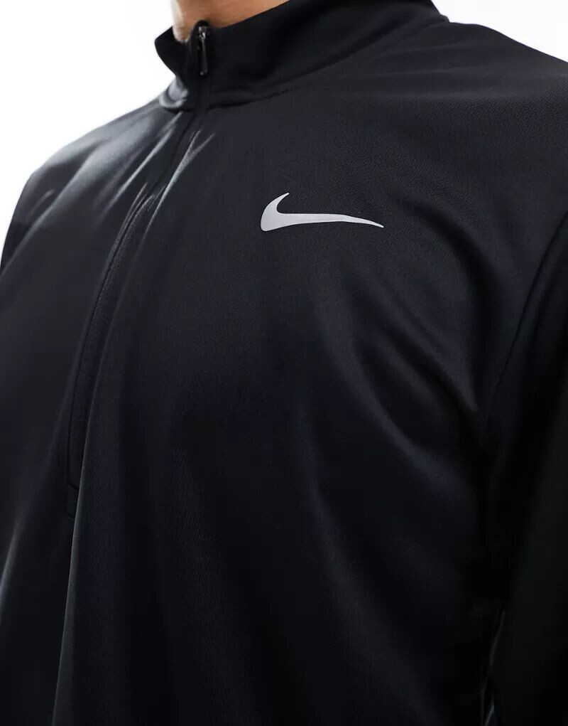 Черная беговая футболка с полумолнией Nike Dri-FIT Pacer — фото 3