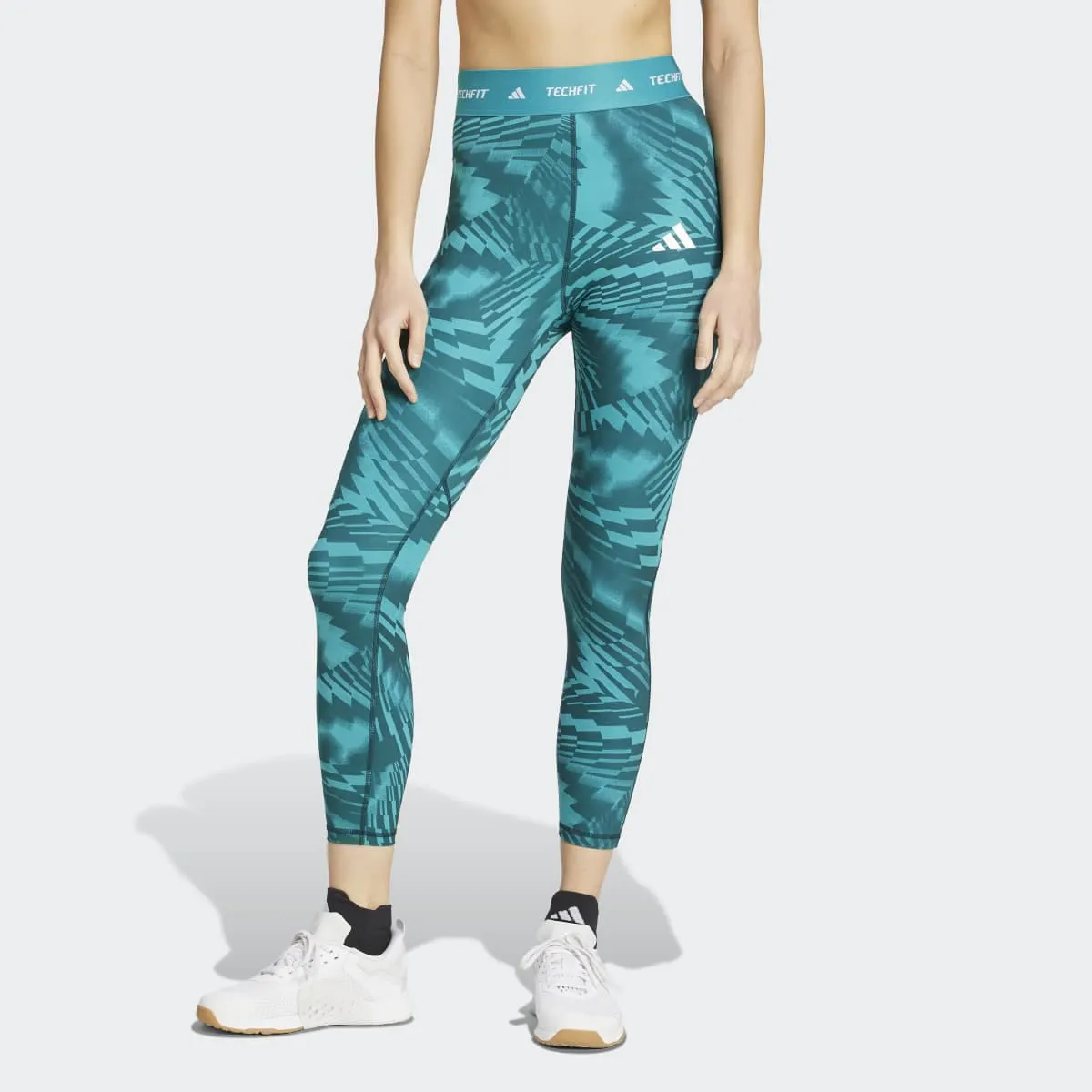 

Женские леггинсы Techfit Printed 7/8 adidas, зеленый