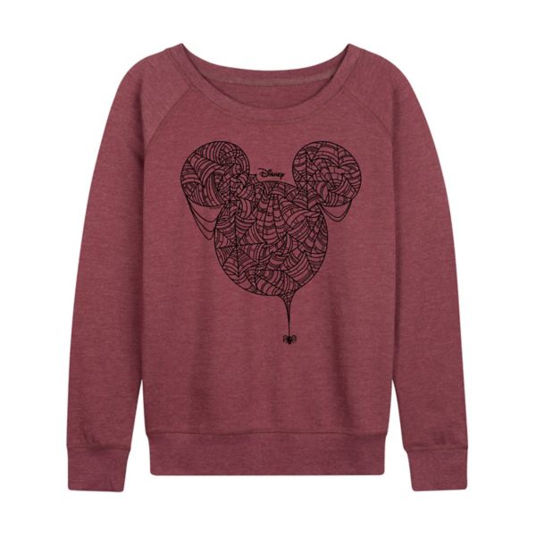 

Футболка женская с длинным рукавом Mickey Mouse и паутиной из французского трикотажа Disney, цвет heather maroon