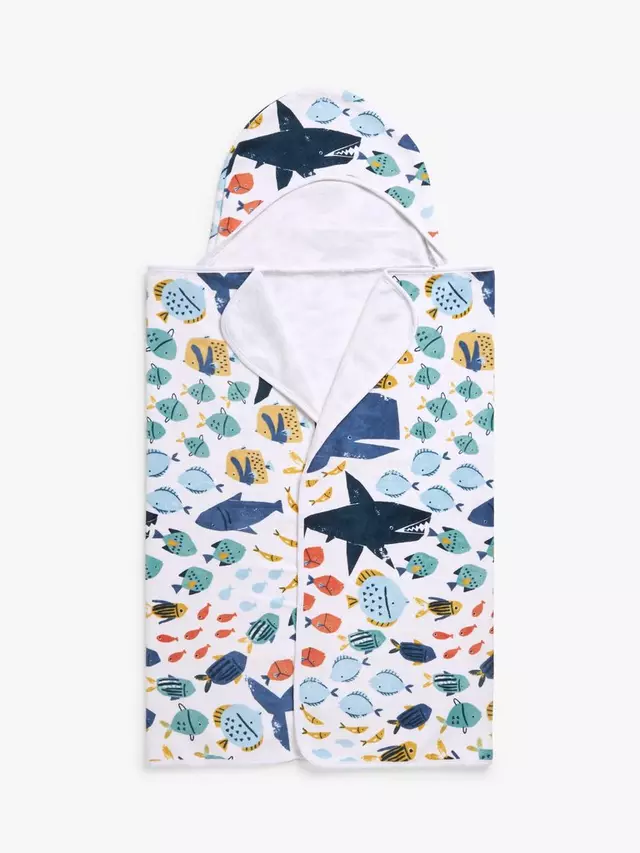 

Полотенце John Lewis Kids' Under the Sea Cotton Hooded, разноцветный