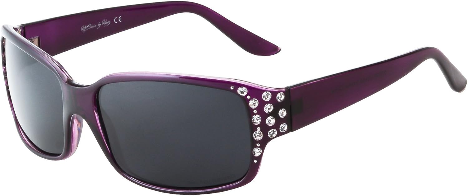 

Поляризованные солнцезащитные очки для женщин - Премиальные модные солнцезащитные очки - Дизайнерские солнцезащитные очки для женщин серии HZ Diamante Hornz, Deep Lavender