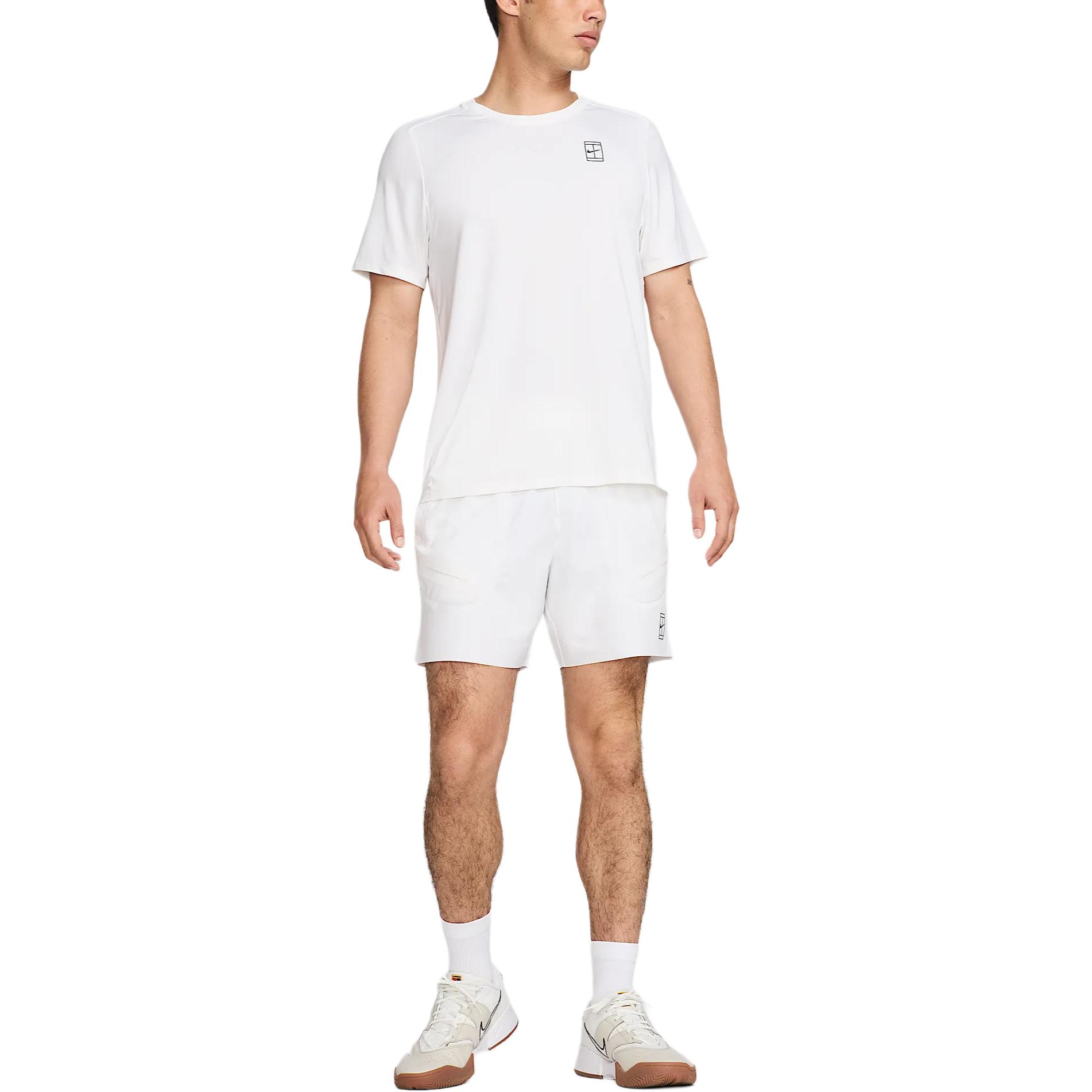 Nike Мужские шорты для тенниса advantage dri fit белый/черный — фото 4