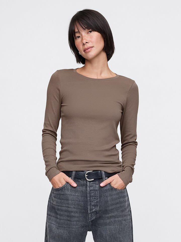 

Лонгслив GAP Longsleeve, коричневый
