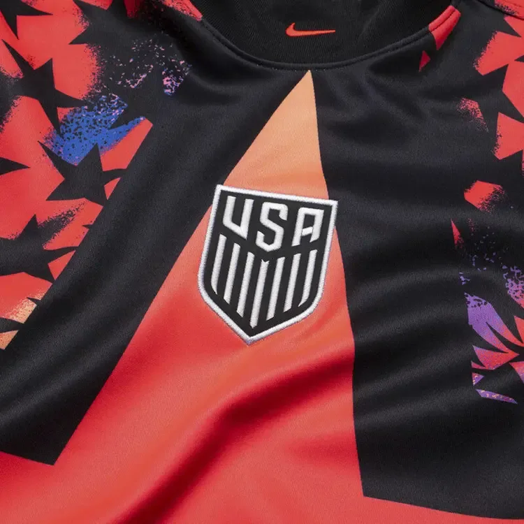 Оригинальная вратарская футболка Nike USMNT, цвет «Черный/Ярко-бордовый» — фото 3