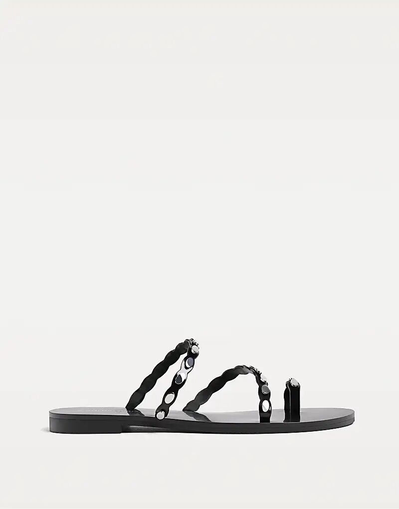 Сандалии Stradivarius Studded Flat Sandals черного цвета