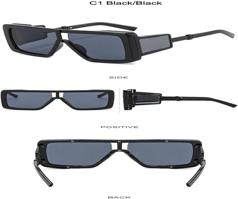 

Модные женские солнцезащитные очки в стиле ретро-панк большого размера, мужские цельные очки в крупной оправе с защитой от ультрафиолета UV400 JWMSXYQR, C1black-black