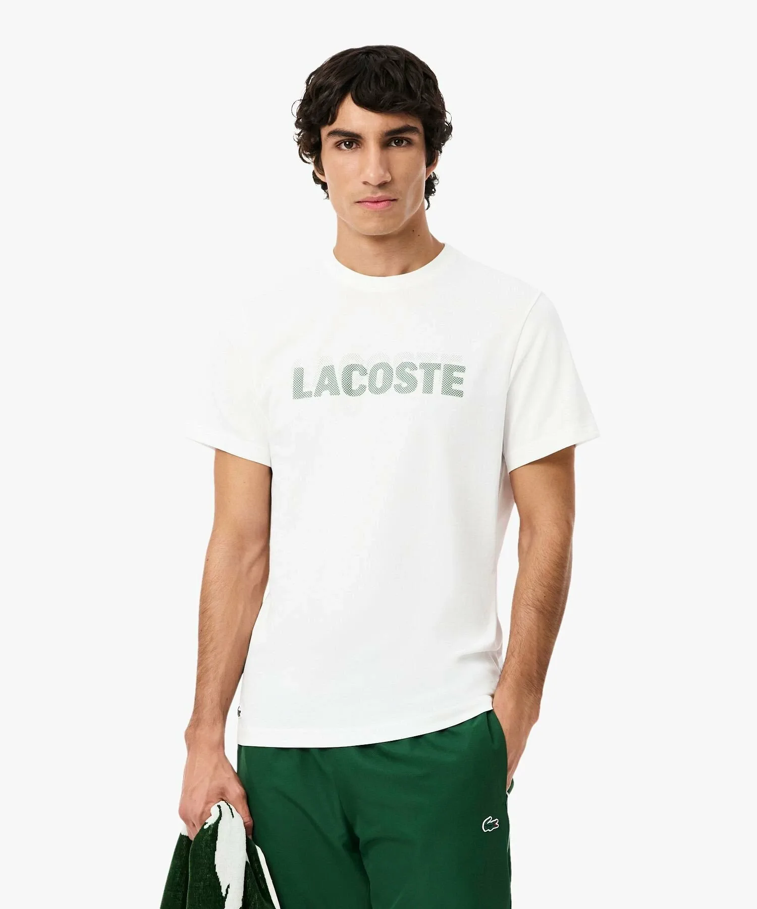 Футболка с логотипом бренда, изготовленная из сверхсухой ткани LACOSTE, White