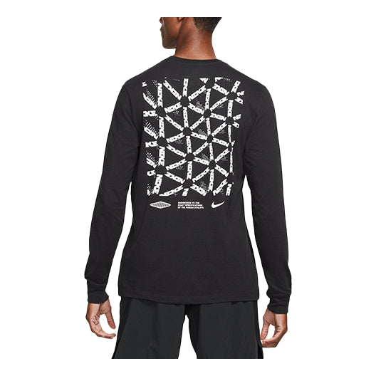

Футболка Nike Dri-fit Alphabet Logo Printing Long Sleeves Round Neck Black DH0714-010