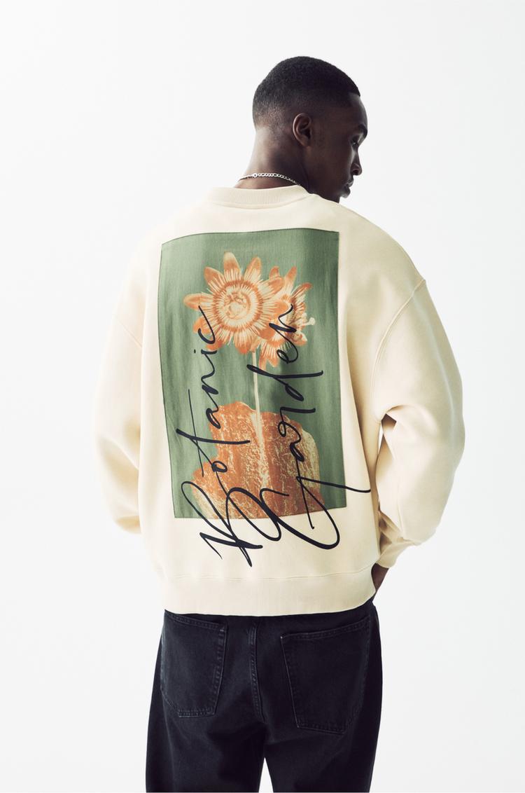 

Базовая вышитая толстовка Pull And Bear, бежевый