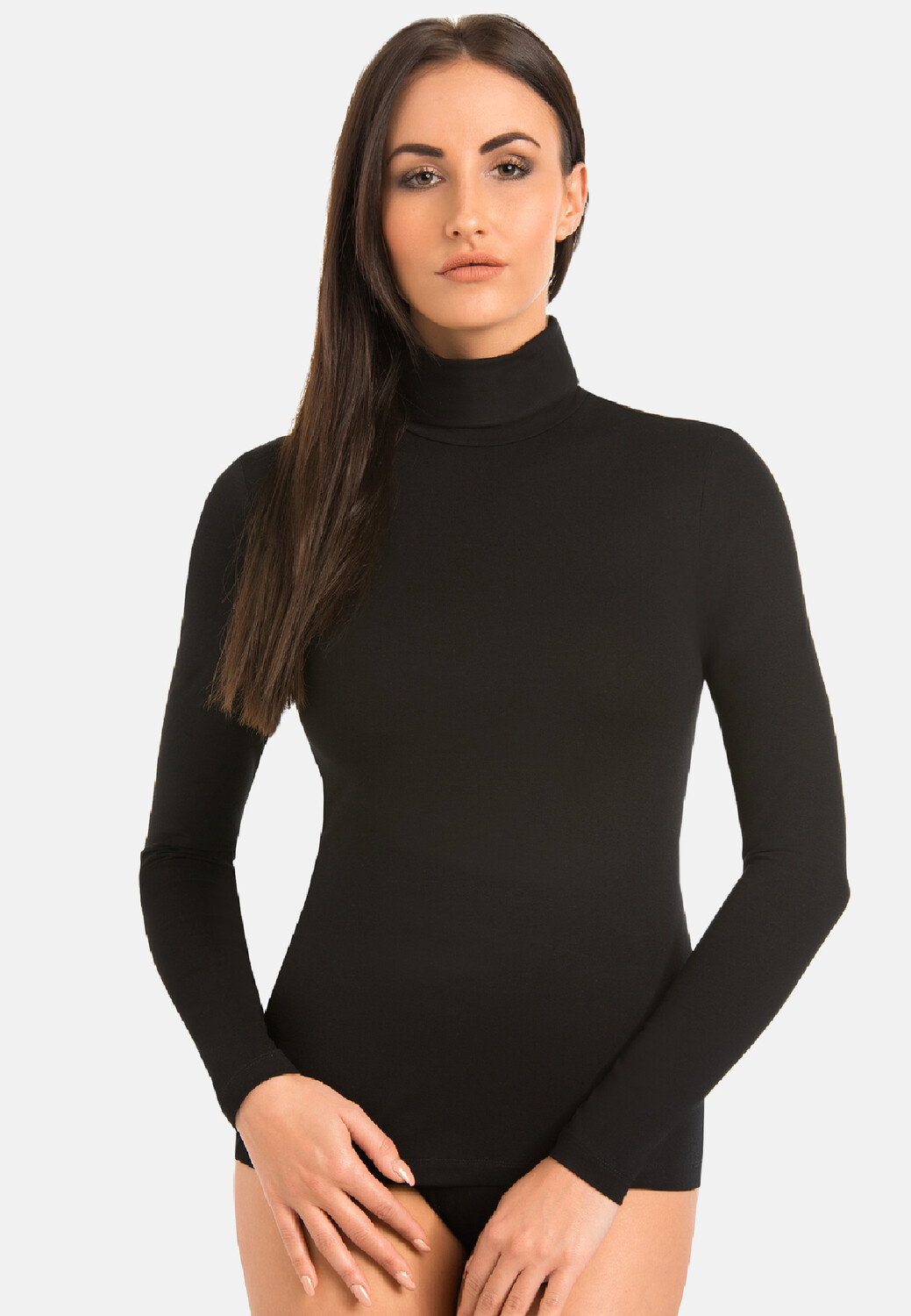 

Блуза Teyli Langarm Rollkragenpullover aus Viskose für Frauen Evelyn, черный