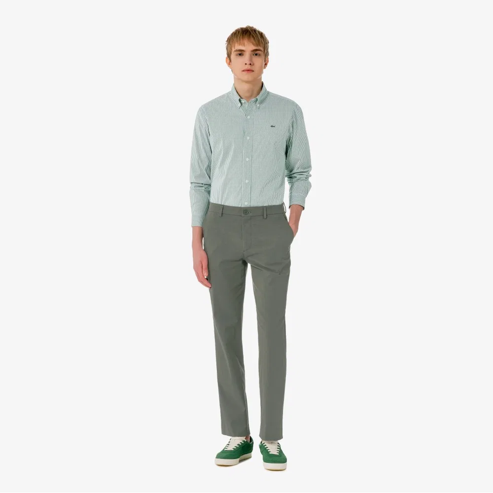 Мужские брюки чинос из пряжи цвета хаки от Lacoste