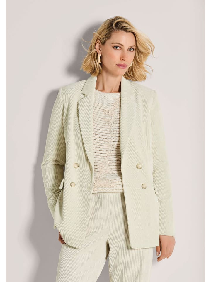 

MADELEINE Современный деловой пиджак с лацканами жемчужно-белого цвета