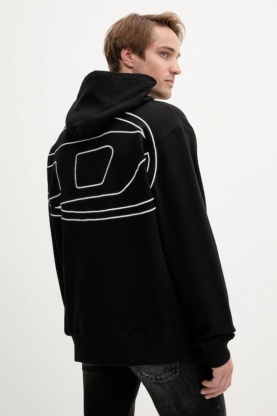 

Хлопковая толстовка S-MACS-HOOD-MEGOVAL-D Diesel, черный