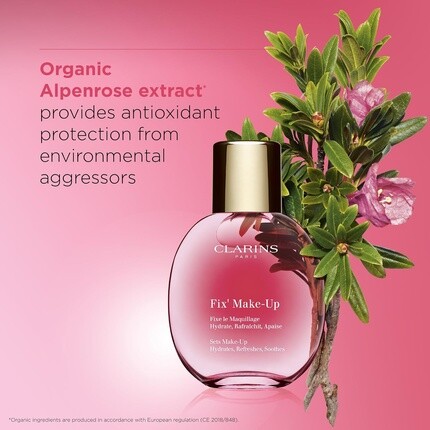 Clarins Fix Спрей для фиксации макияжа Макияж 4-в-1 24 часа свежести и безупречности 12 часов увлажнения Блокирует вредные вещества Придает сияние Все типы кожи — фото 3