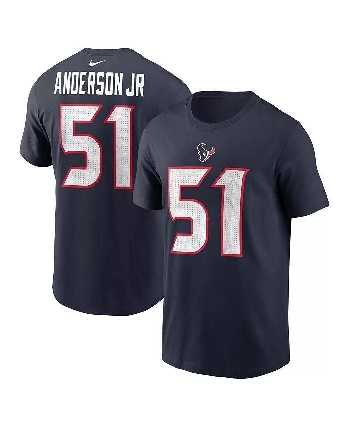 

Мужская футболка Will Anderson Jr. Navy Houston Texans с именем и номером игрока Nike