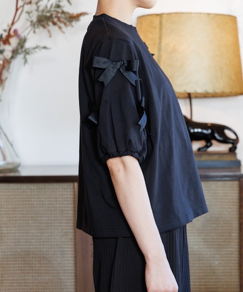 

Футболка женская с коротким пышным рукавом, бренд MAKE YOUR DAY, черный