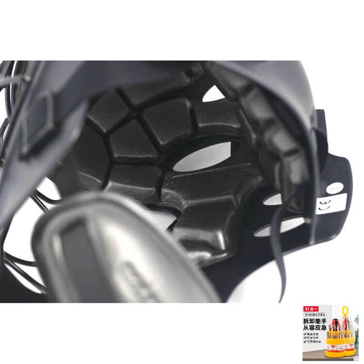 

He Jiagong Профессиональный бейсбольный шлем-маска для хоккея на льду/роликах, матовый черный, размер L