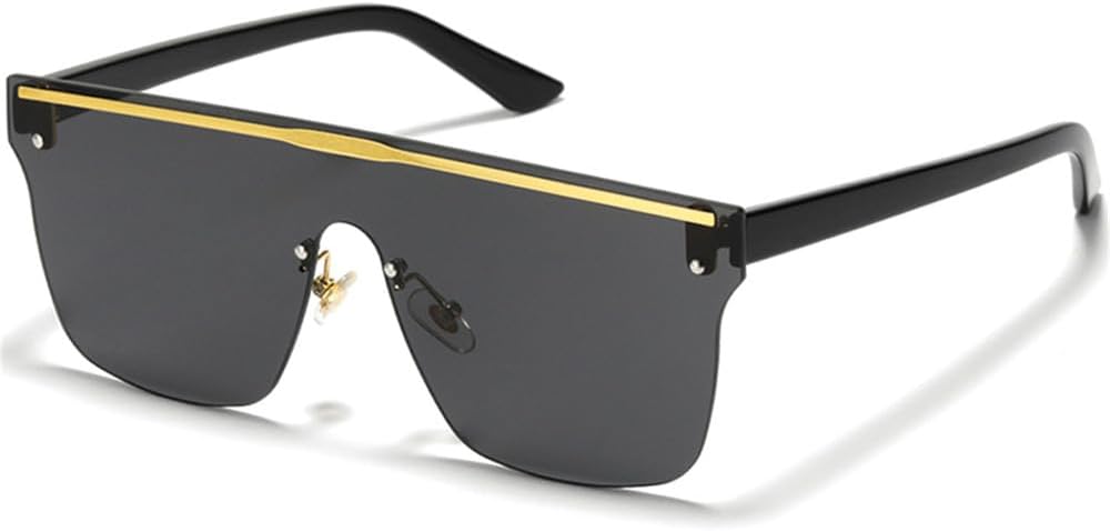 

Мужские солнцезащитные очки без оправы, женские цельные очки с большой оправой и защитой от УФ-излучения UV400, женские солнцезащитные очки большого размера LANGSER, Black Grey