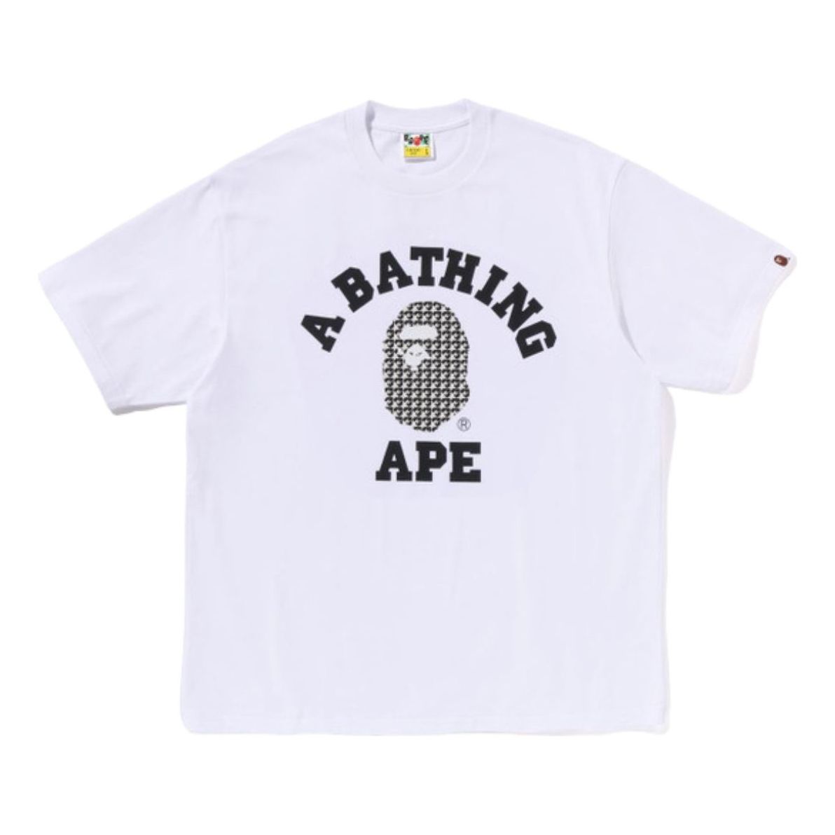 

Футболка A Bathing Ape Sta Houndstooth College Relaxed Fit Tee, белая