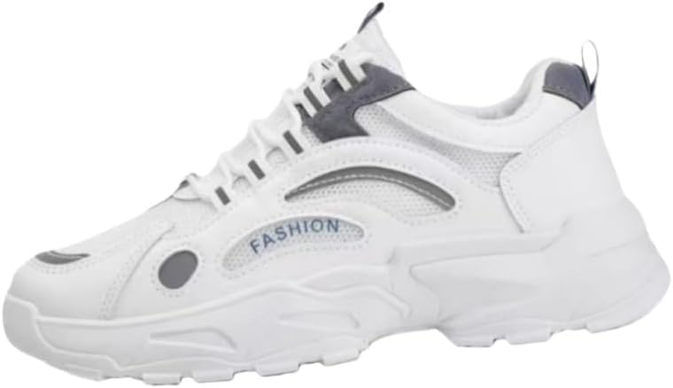 

Модные мужские спортивные кроссовки с толстой подошвой - повседневные, с прочной резиновой подошвой, подходят для бега на улице и фитнес-тренировок Fusecottc, белый