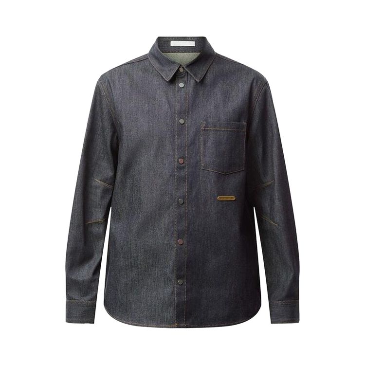 

Рубашка Helmut Lang Curved Denim Shirt 'Blue', синий