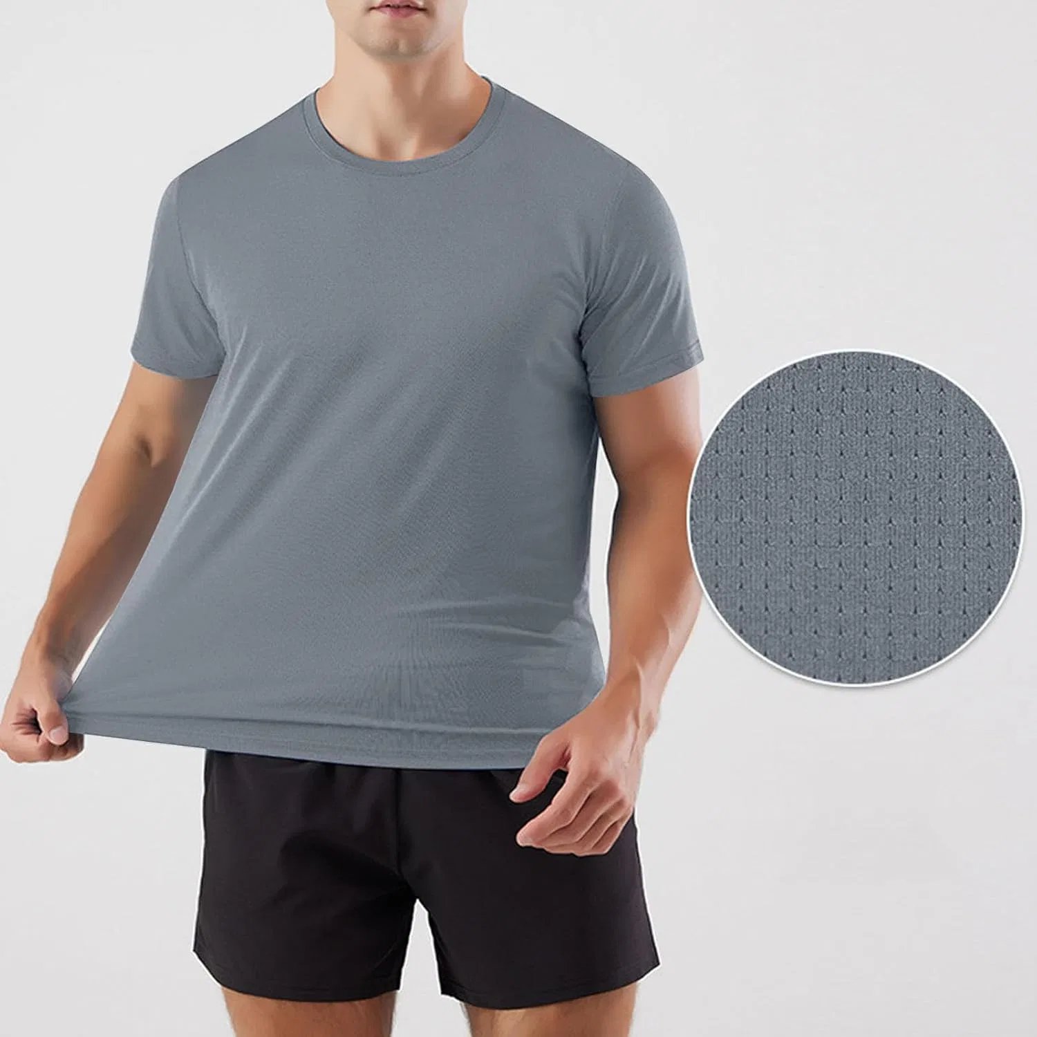 Мужская футболка с коротким рукавом, Cotton, Gray — фото 2