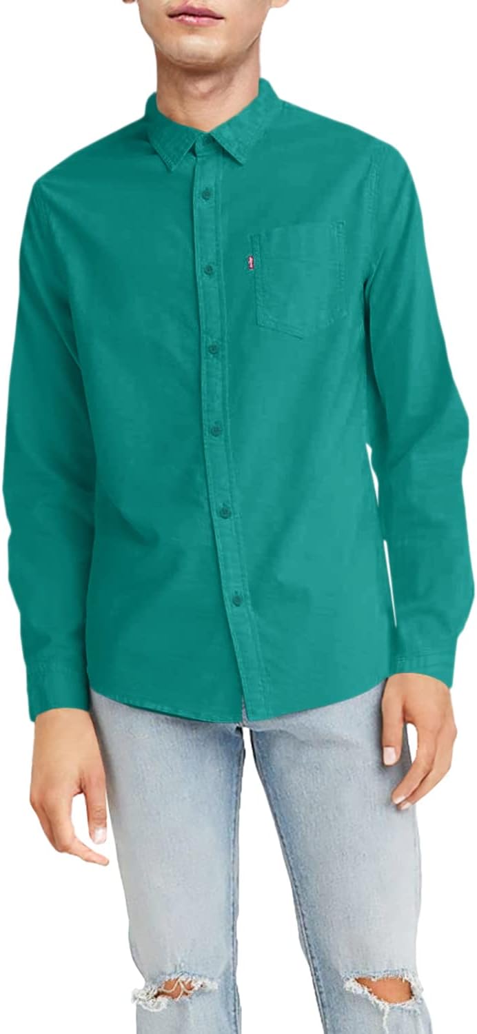 

Мужская классическая рубашка Levi's с одним карманом и длинным рукавом на пуговицах, Ponderosa Pine