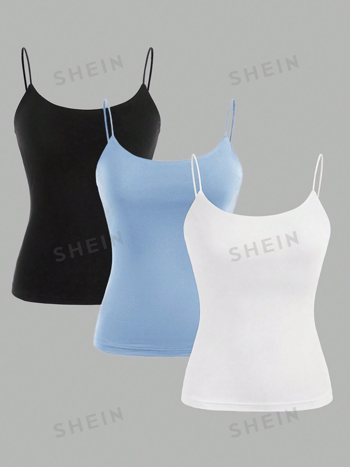 

Майка женская Shein Ezwear на бретельках, 3 штуки