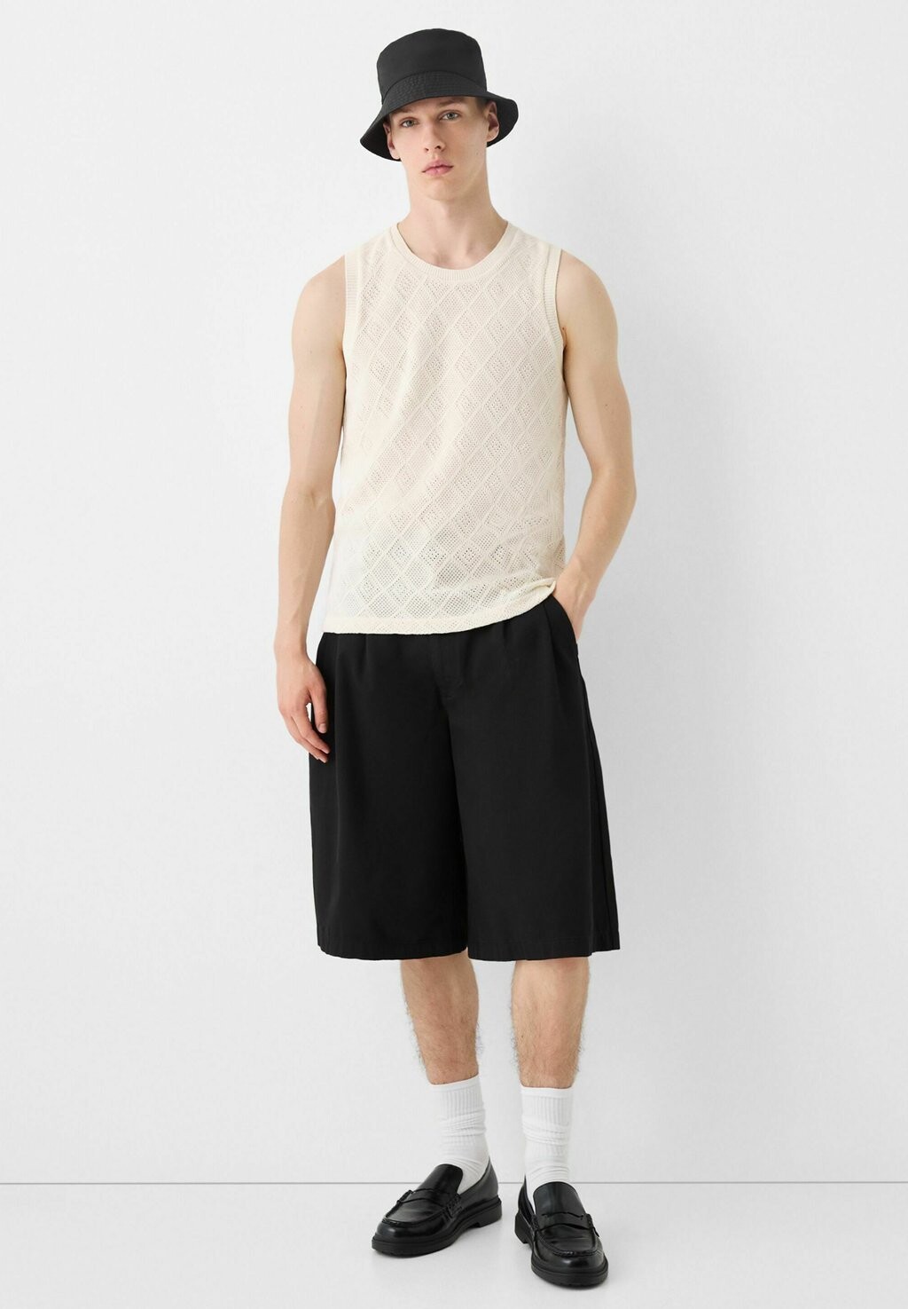 

Топ OPENWORK Bershka, бежевый