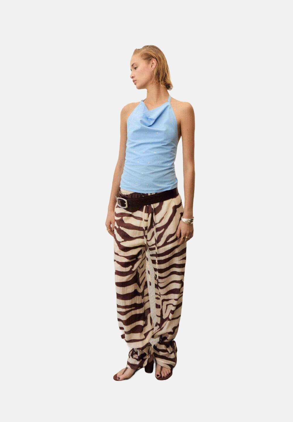 

Брюки ZEBRA PRINT FLUID Mango, коричневый