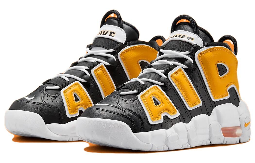 Женские баскетбольные кроссовки Nike Air More Uptempo Vintage, Black/University Gold/White — фото 3