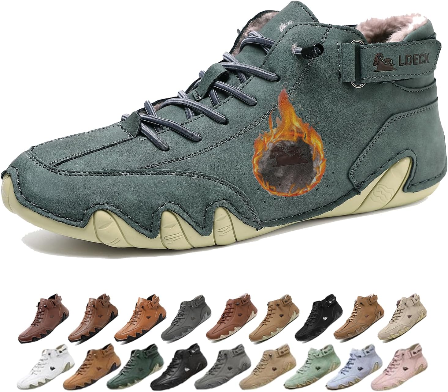 

Мужские водонепроницаемые зимние снежные ботинки с ортопедической поддержкой: легкие противоскользящие походные ботинки с теплой дышащей подкладкой для комфорта при ходьбе в холодную погоду весь день Generic, темно-зеленый