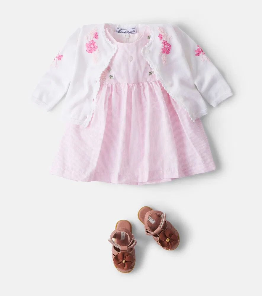 Платье Baby Broderie Anglaise из смесового хлопка Patachou, розовый — фото 2
