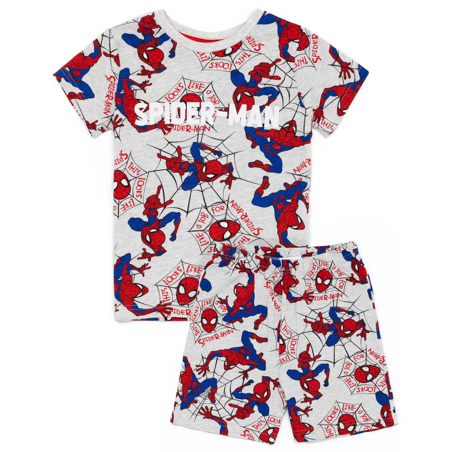 Пижама детская с коротким рукавом Marvel Spider-Man Disney, серый