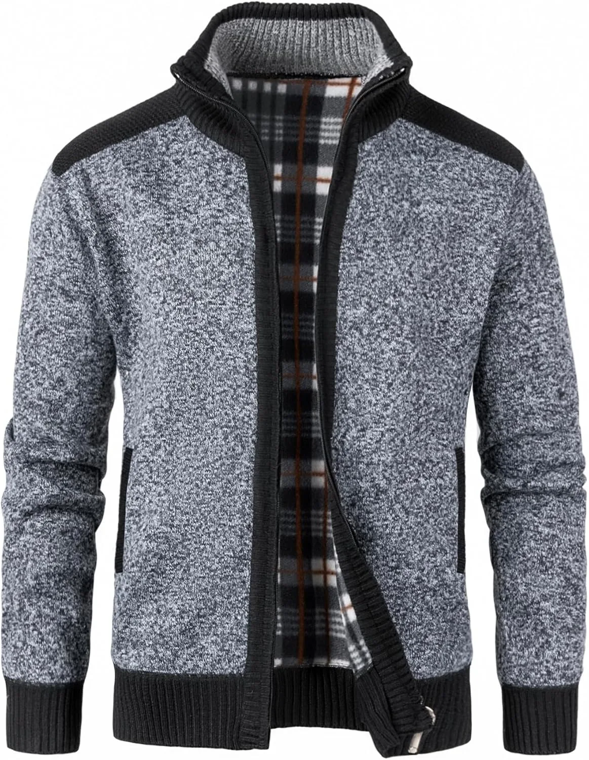 

Мужской кардиган на молнии с воротником стойкой KTWOLEN