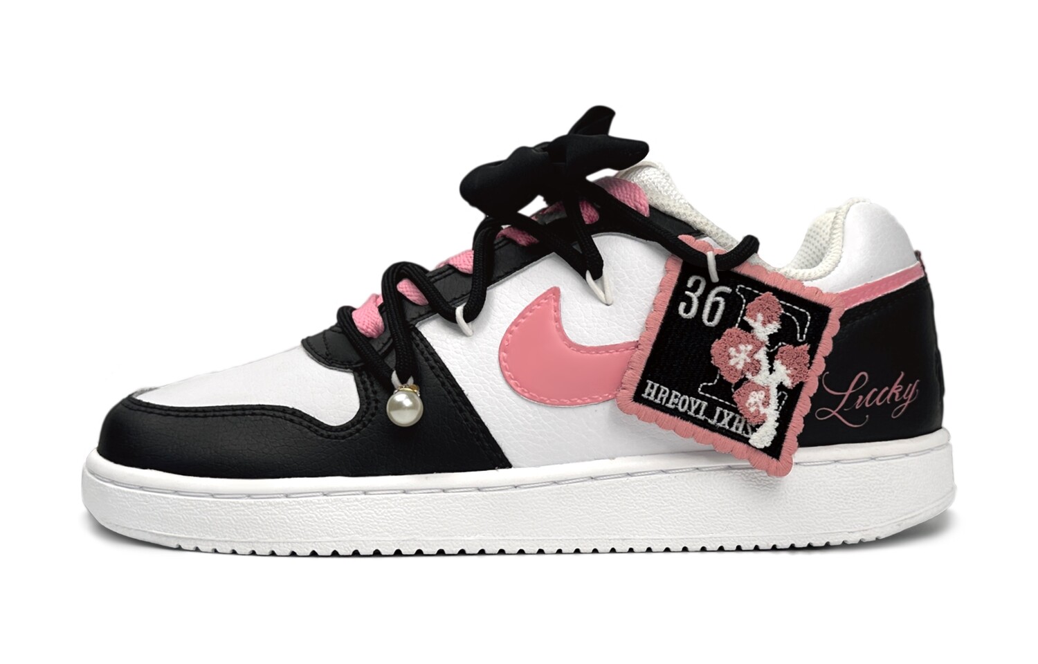 

Кроссовки Nike EBERNON Skateboarding Shoes Women's Low-top Black/pink, черный