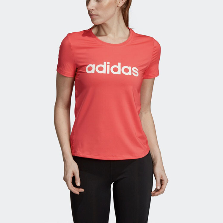 Футболка женская ярко-розовая флуоресцентная Adidas — фото 4