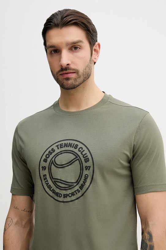 Хлопковая футболка с логотипом ts_join BOSS Green, зеленый — фото 4