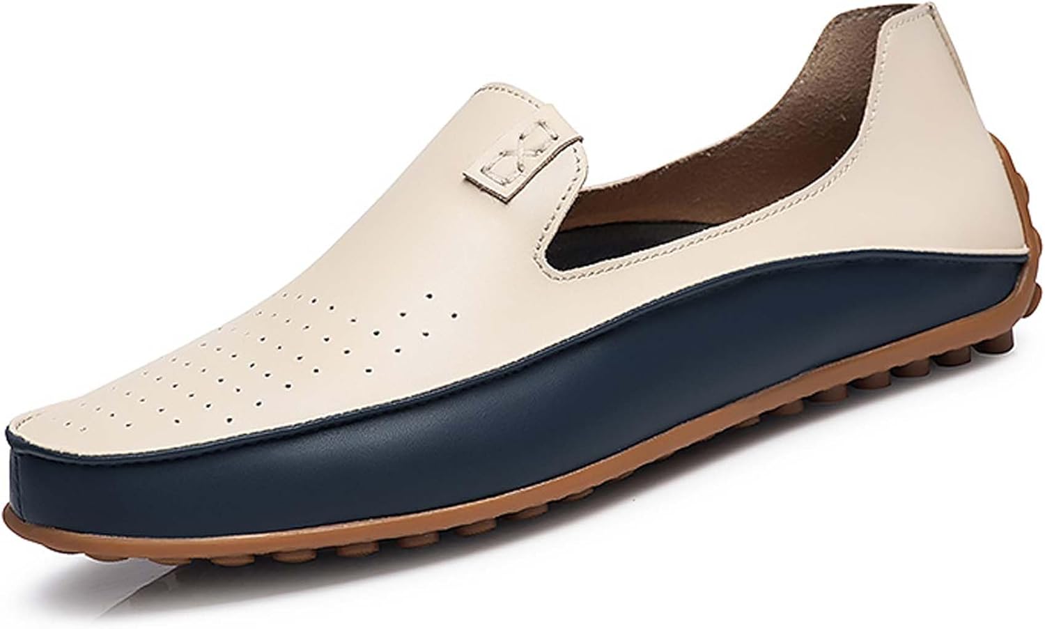 

Мужские модные повседневные лоферы, удобные противоскользящие туфли, легкие повседневные ходовые туфли с мягкой подошвой, ручная прошивка, стильная городская большой размер 4-13 US Generic, бежевый