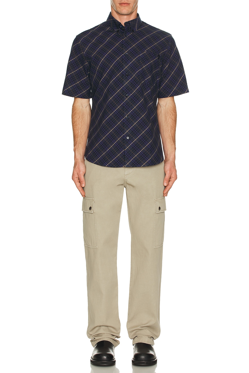 

Short Sleeve Oxford Check Рубашка Burberry, Midnight