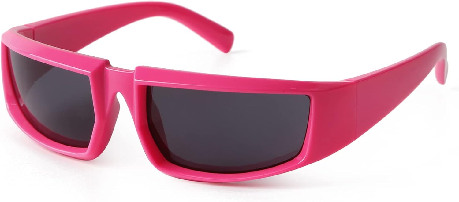 

Солнцезащитные очки ADE WU с обтекаемой формой для женщин и мужчин, футуристические солнцезащитные очки, модные прямоугольные солнцезащитные очки в стиле Y2K, Hot Pink/Grey