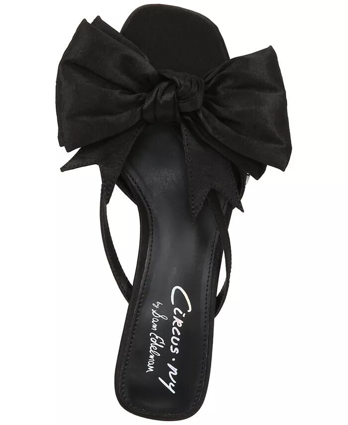 Женские классические босоножки Natalina на каблуке-рюмке с бантом Circus NY by Sam Edelman, черный — фото 4