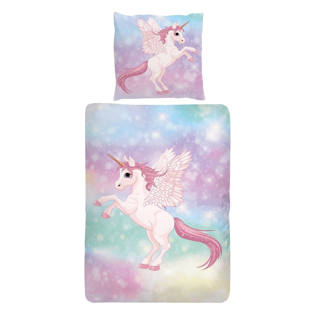 

Постельное белье Dream Sleep единорог 135х200 см + 80х80 см Traumschlaf