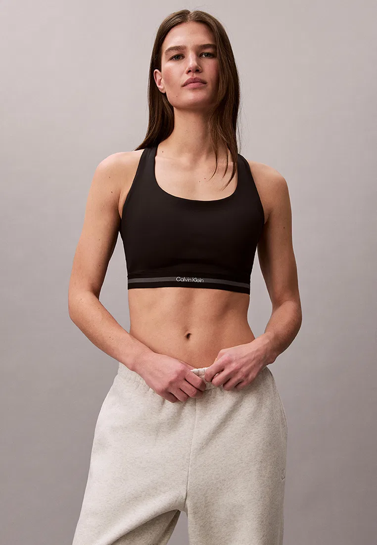 Бюстгальтер спортивный, средняя поддержка, Calvin Klein Sport, черный