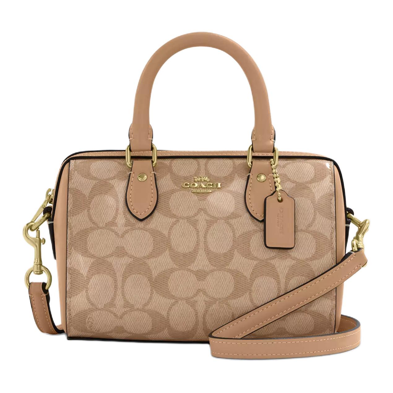 

COACH Кожаная сумка через плечо Сумка кроссбоди Маленькая женская сумка коричневого цвета