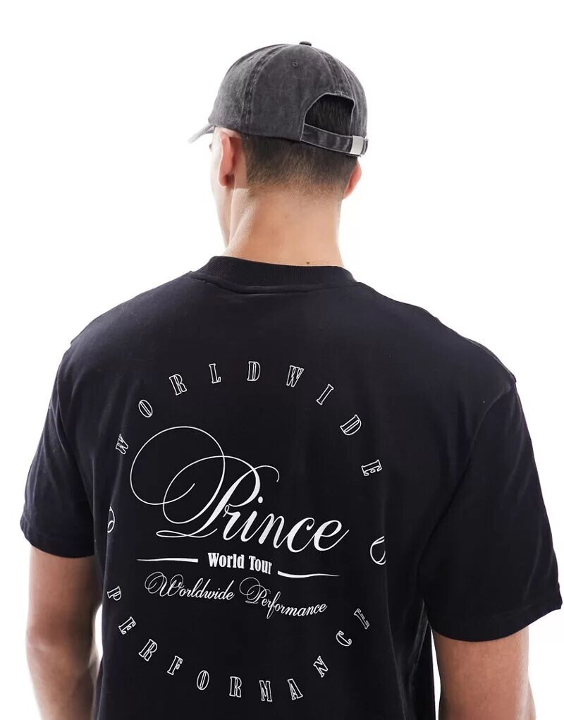 

Черная футболка с винтажным рисунком Prince