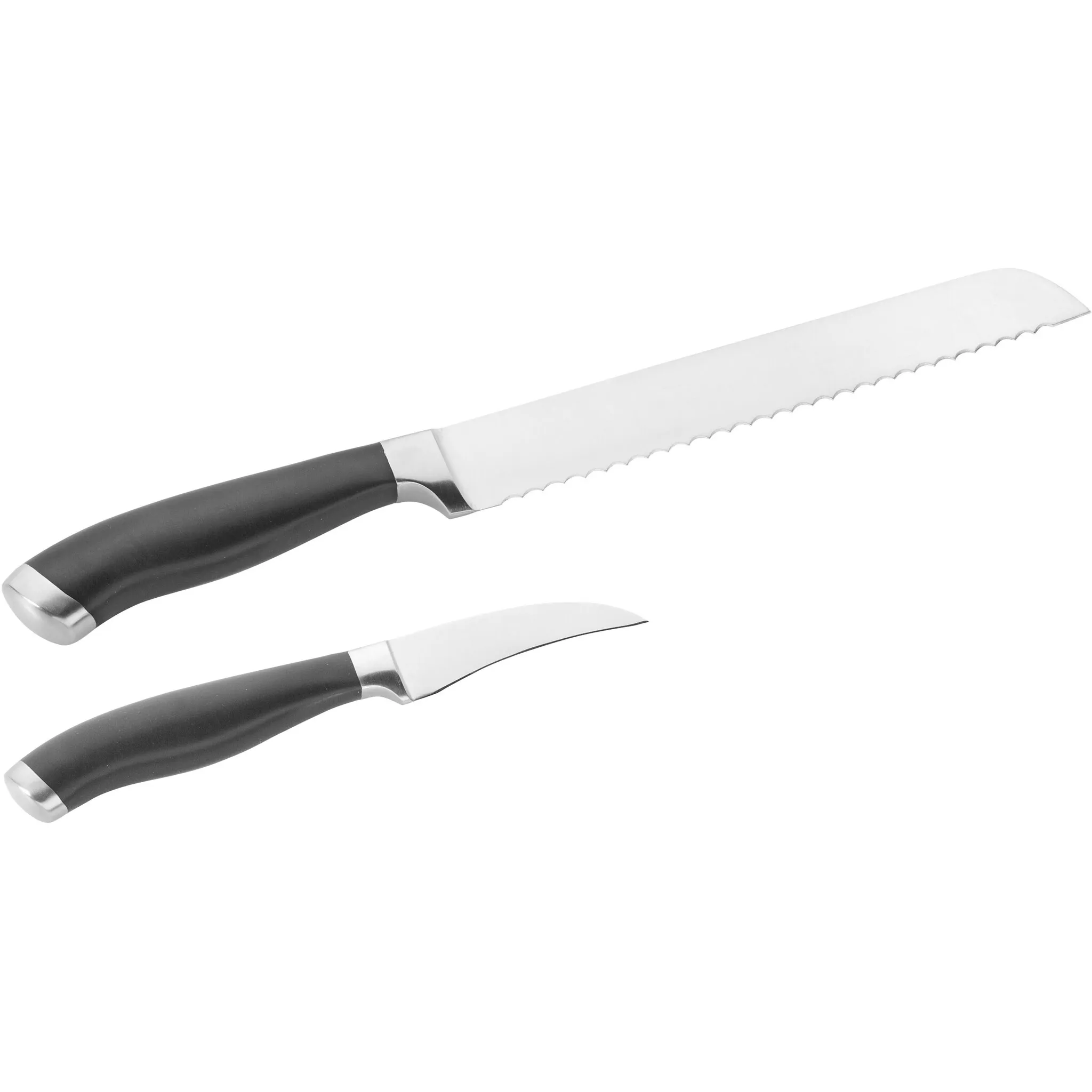 

Набор ножей PINTINOX "Coltelli Professional", (набор, 2 шт.), (нож для хлеба, нож для овощей), нержавеющая сталь, можно мыть в посудомоечной машине, цвет edelstahlfarben/schwarz