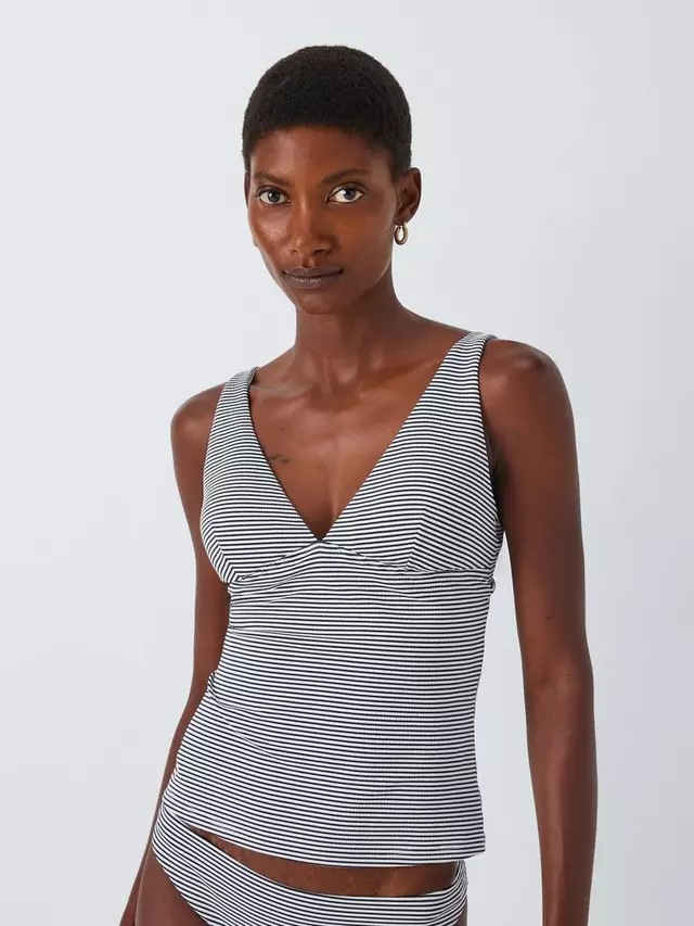 

Пляжный топ John Lewis St Tropez Striped Tankini Swim, цвет navy/multi